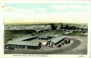 Aerial View Postcard Camp Dix Wrightstown, N.J. w / Old Cars