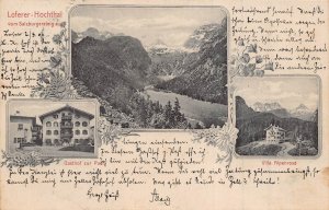 LOFERER HOCHTHAL AUSTRIA~SALZBURGERSTEIG~GASTHOF POST-VILLA ALPENROSE POSTCARD