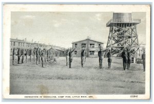 c1940's Instruction in Signalling Camp Pike Little Rock Arkansas AR WW2 Postcard