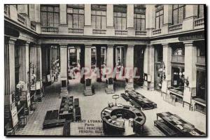 Old Postcard Bank Credit Lyonnais Paris Main Hall