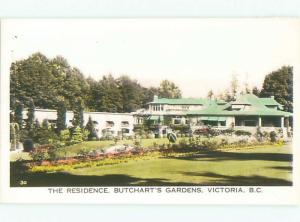 Old RPPC - RESIDENCE AT BUTCHART GARDENS IN VICTORIA British Columbia BC p2621
