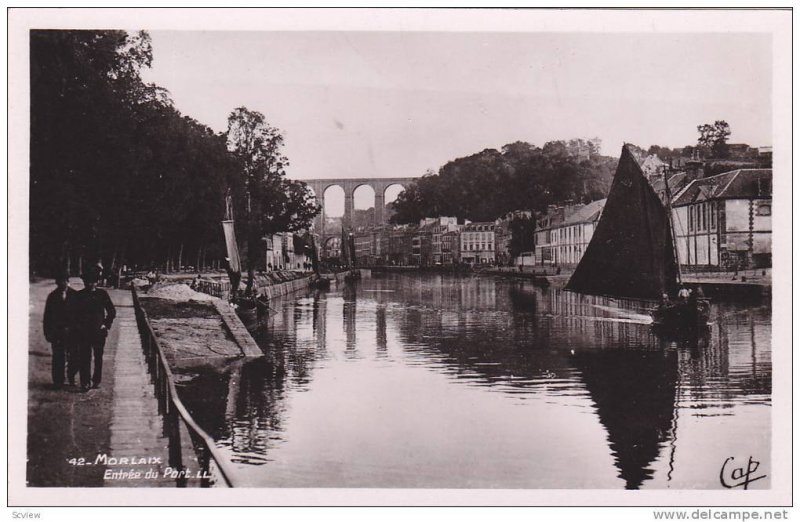 RP, Sailboat, Entree Du Port, Morlaix (Finistere), France, 1920-1940s