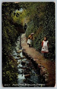 1907  Guernsey  England UK  Moulin Huet  Water Lane Postcard