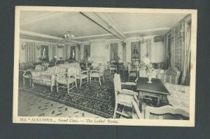 Ca 1929 Post Card Ocean Liner & Cruise Ship Augustus 2nd Class Ladies Room