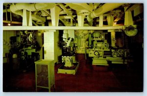 Mobile Alabama AL Postcard USS Main Machine Shop Interior c1960 Vintage Antique