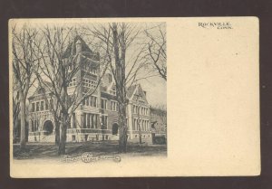 ROCKVILLE CONNECTICUT HIGH SCHOOL BUILDING CT. 1905 VINTAGE POSTCARD