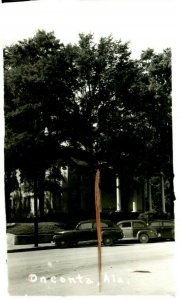 RPPC Courthouse Street View w Cars Oneonta Alabama AL UNP Postcard G16