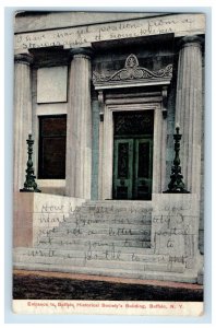 1909 Entrance To Buffalo Historical Society's Building Buffalo NY Postcard
