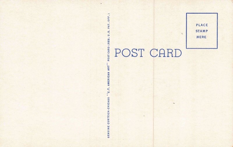 Postcard Carnegie Library in Parsons, Kansas