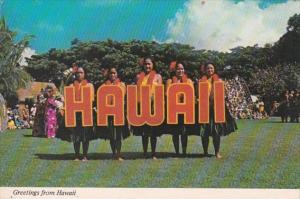 Hawaii Honolulu Greetings  Kodak Hula Show Hula Girls