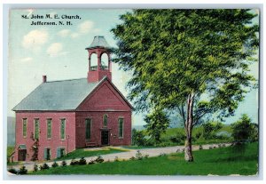 1912 St. John ME Church Building View Tower Jefferson New Hampshire NH Postcard 