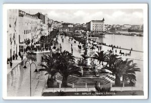 Yugoslavia Postcard Split Obala and Cesma c1930's Vintage RPPC Photo