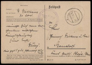 3rd Reich Germany 1942-3 Mapping Weihnacht Christmas FELDPOST Cover USED 100543