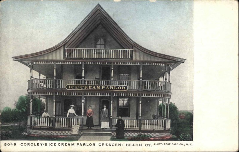 Crescent Beach Connecticut CT Coroley's Ice Cream Parlor c1910 Postcard