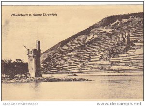 Germany Bingen Maeuseturm und Ruine Ehrenfels