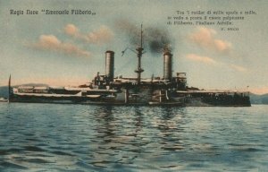 Italian Royal Navy Cruiser 'Emanuele Filiberto' - WWI  c1910s