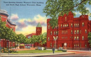 Massachusetts Worcester View Showing Armory Women's Club Building and No...