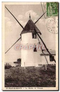 Saint Jean de Monts Old Postcard The mill of & # 39Orouet (mill)