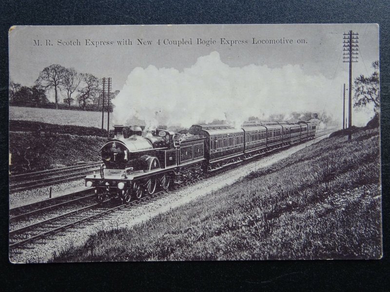 Midland Railway SCOTCH EXPRESS & NEW 4 COUPLED BOGIE Steam Locomotive Postcard