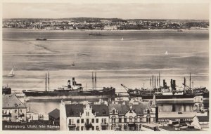 Halsingborg Utsikt Fran Kaman Sweden Boats Ships Old Postcard