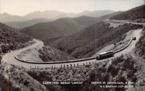 CUESTA DE MAMULIQUE~CARRETERA MEXICO LOREDO~1940s E E BARROS REAL PHOTO POSTCARD