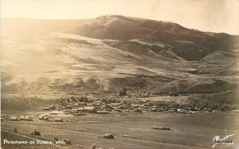 1940s Dubois Wyoming Panorama aerial Sanborn RPPC Real photo postcard 3451