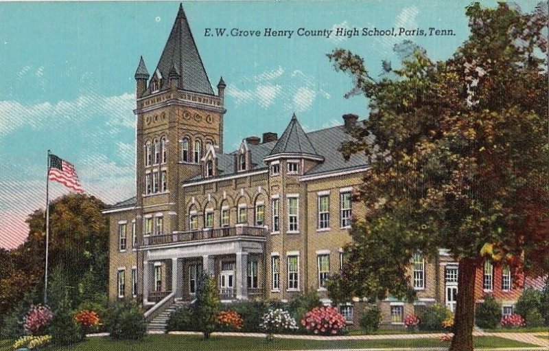 Postcard EW Grove Henry County High School Paris TN Tennessee