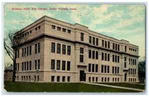 1912 Science Hall Coe College Building Exterior Cedar Rapids Iowa IA Postcard