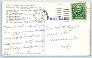 3 Large Letter Linen Postcards LONG BEACH CALIFORNIA CA  ca 1940s