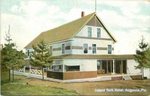 Augusta Maine C-1910 Island Park Hotel Postcard 13065 roadside