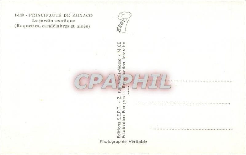 Old Postcard principality of monaco.Le exotic garden. (Rackets and candelabra...