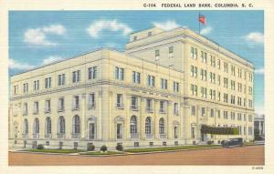 COLUMBIA, SC South Carolina    FEDERAL LAND BANK    c1940's Linen Postcard