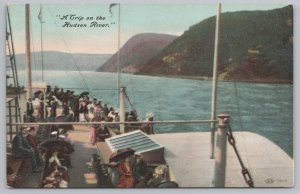 Transportation~Aboard Ship~”A Trip On The Hudson River”~Passengers~IPCC~Vtg PC