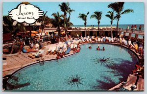 Saxony Miami Beach Florida Swimming Pool & Resorts Hotel On The Ocean Postcard