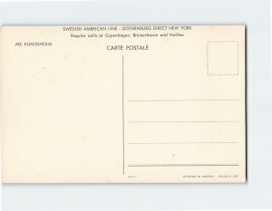 Postcard MS Kungsholm, Swedish American Line