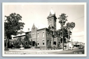 STARKE FL BRADFORD COUNTY COURT HOUSE VINTAGE REAL PHOTO POSTCARD RPPC