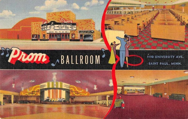 St Paul Minnesota Prom Ballroom Exterior Interior View Postcard JI658549