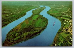 Blennerhassett Island Ohio River Parkersburg WV Aerial View Postcard U10