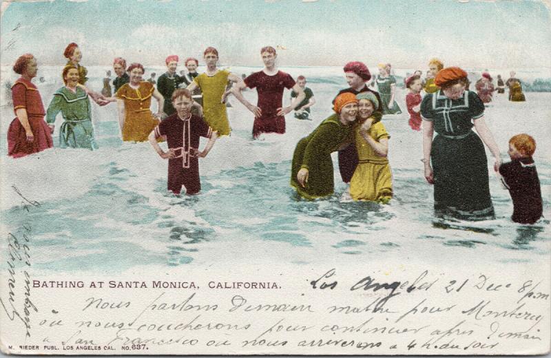 Bathing at Santa Monica CA California c1903 Rieder Postcard E50