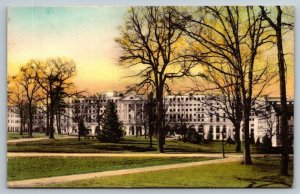 Hand Colored Greenbrier Hotel  White Sulphur Springs West Virginia Postcard