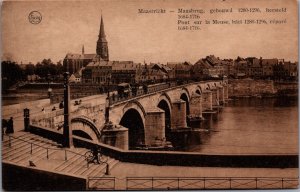 Netherlands Maastricht Maasbrug Vintage Postcard C014