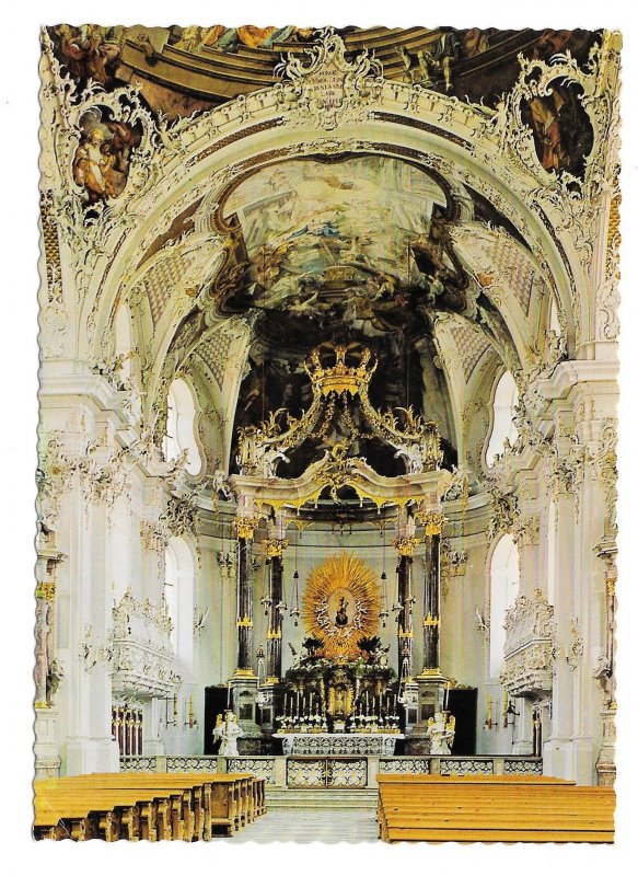 Austria Wilten Basilica Innsbruck Tirol Interior Altar Church Nave 4X6 Postcard