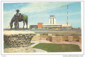 Bill Hart Monument and Statue atop the rise overlooking Billings,  Montana,  ...