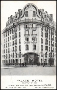 France Post card - Palace Hotel, Paris, unused