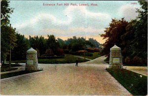 Postcard ROAD SCENE Lowell Massachusetts MA AM6841