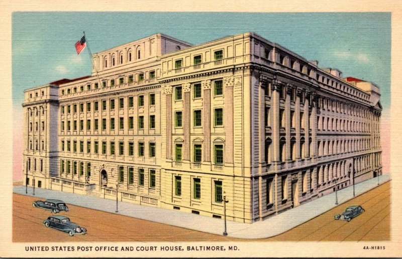 Maryland Baltimore Post Office and Court House 1957 Curteich