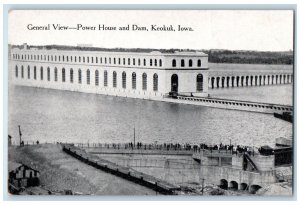 c1950's General View Power House Dam Tourist Building River Keokuk IA Postcard