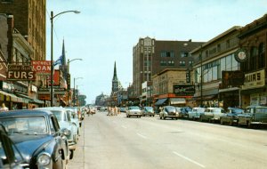 Michigan City IN Franklin Street Postcard Indiana