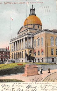 State House & Hooker Statue Boston, Massacusetts, USA 1905 