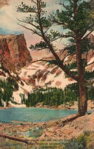 Vintage Postcard Dream Lake & Hallett Peak Rocky Mountain National Park Colorado